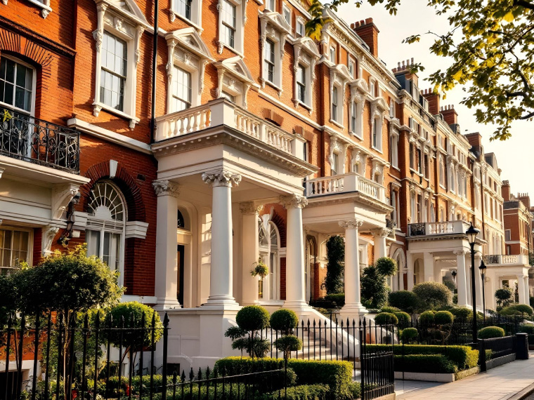 A row of large well-appointed houses